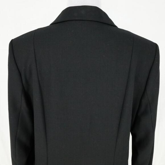 St Michael Marks & Spencer Jacket Womens 12 Wool Black Long Blazer Lined Career - Picture 9 of 15